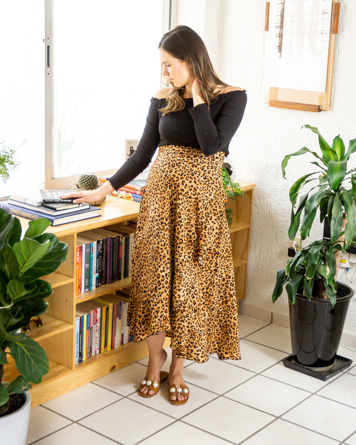 Falda de maternidad, leopardo