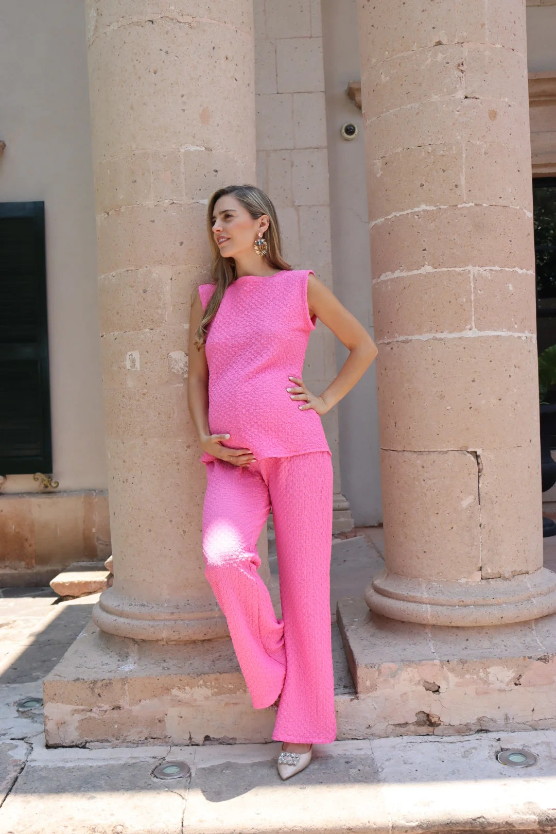 Conjunto de Maternidad Mayte, Rosa Kirbi Textura