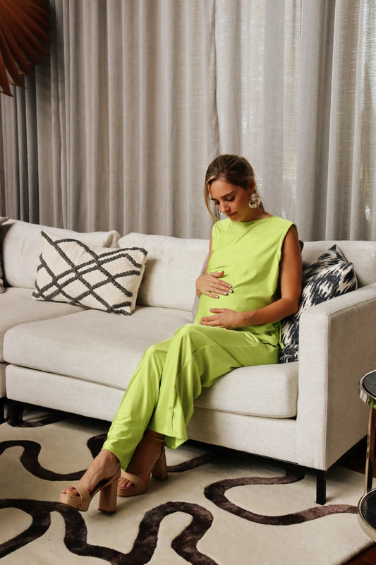 Conjunto de Maternidad Mayte, Verde Limon Licra
