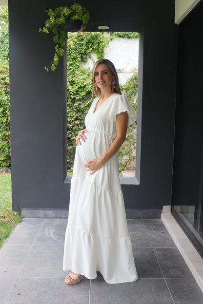 Vestido de Maternidad Sofia/Dalia Blanco